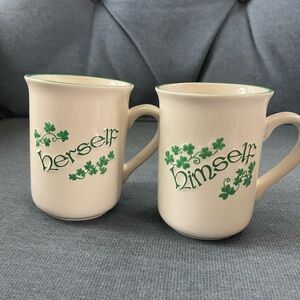 Just in time for Saint Paddy’s day. Ceramic himself and herself mugs.
